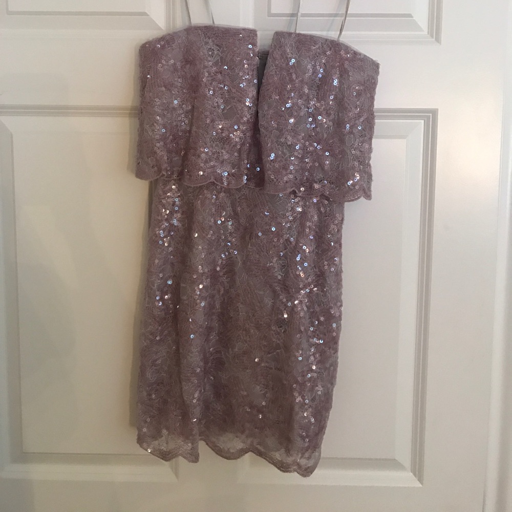 BCBG Purple Sequin Cocktail Dress