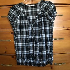 Black And White Plaid Top