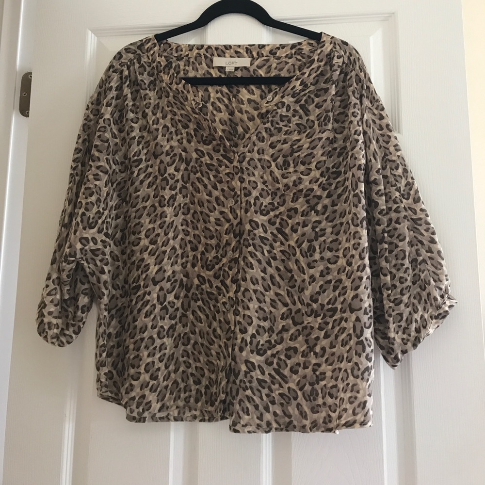 Ann Taylor LOFT Cheetah Blouse