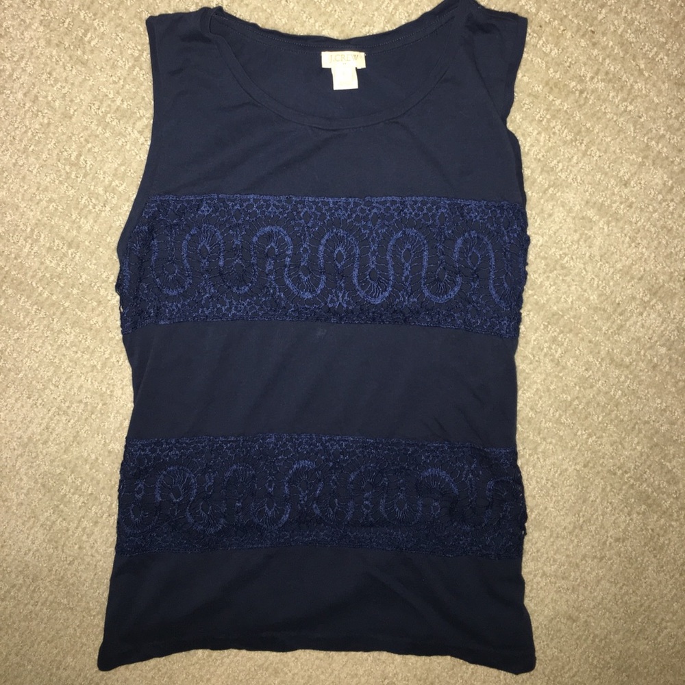 J crew lace panel tank top