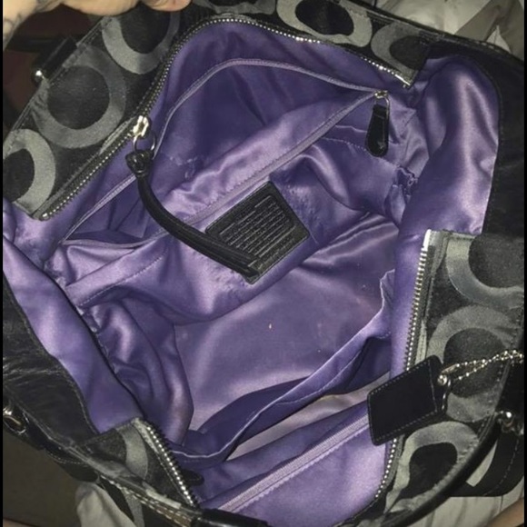 Black Coach diaper bag