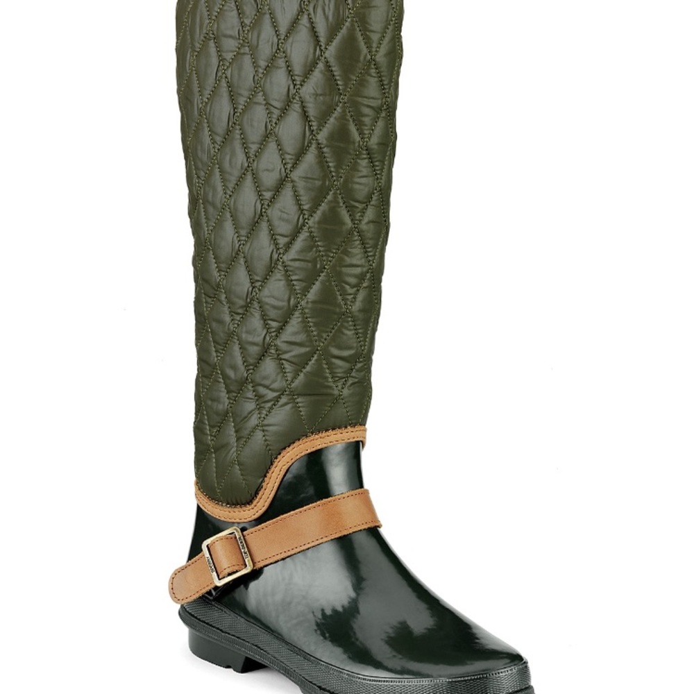 Adorable hunter green sperry rain boots