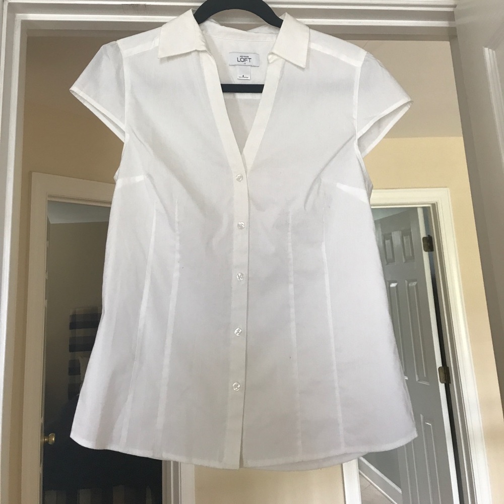 White Ann Taylor Loft Blouse