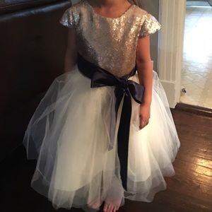 Flower girl dress in gold and cream size 5T