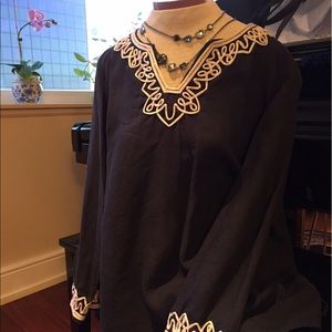 Talbots linen navy blue tunic