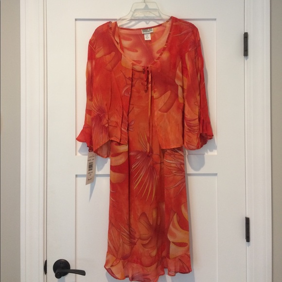 Orange 2-piece sundress - Picture 1 of 4
