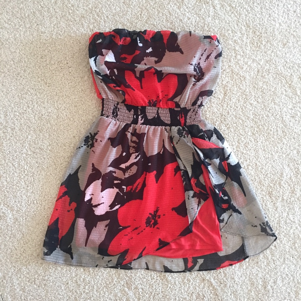 Guess floral Strapless dress