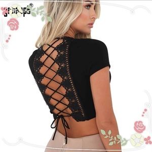 ✨COMING SOON✨Lace Up Back Crop Top