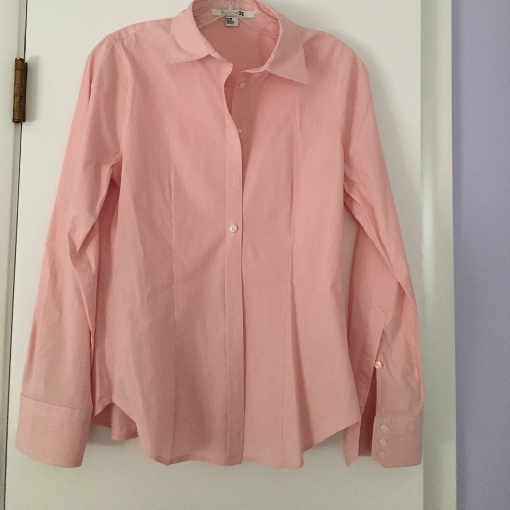 Forever 21. Pink striped button down