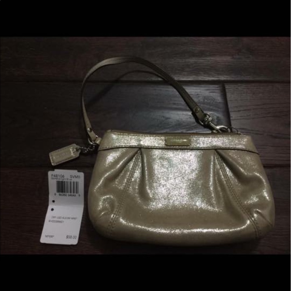 Coach Gold Metallic Wristlet