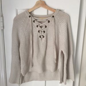 Lace Up Sweater