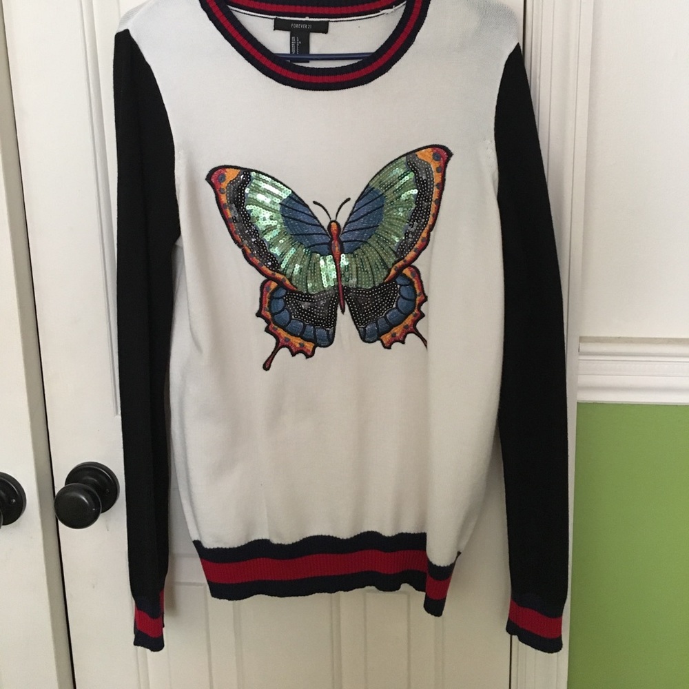 Sequined Butterfly Sweater