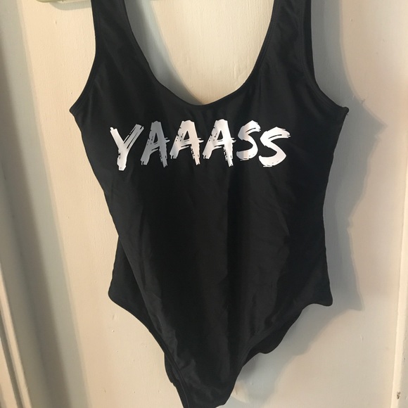 No Boundaries Other - Black "Yasssss" Bathing Suit