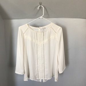 Lauren Conrad white back button up shirt
