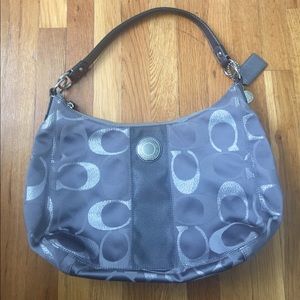 Gray and Silver Coach Purse