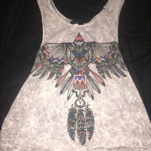 Gray Tank w/ Graphic Print