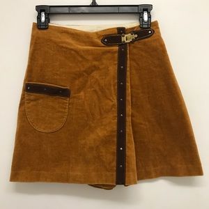 Vintage Mustard Corduroy Skort with Buckle