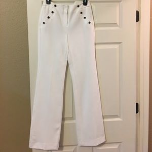 WHBM Ecru Ponte Pants
