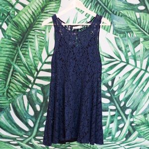 Free people navy lace tank dress
