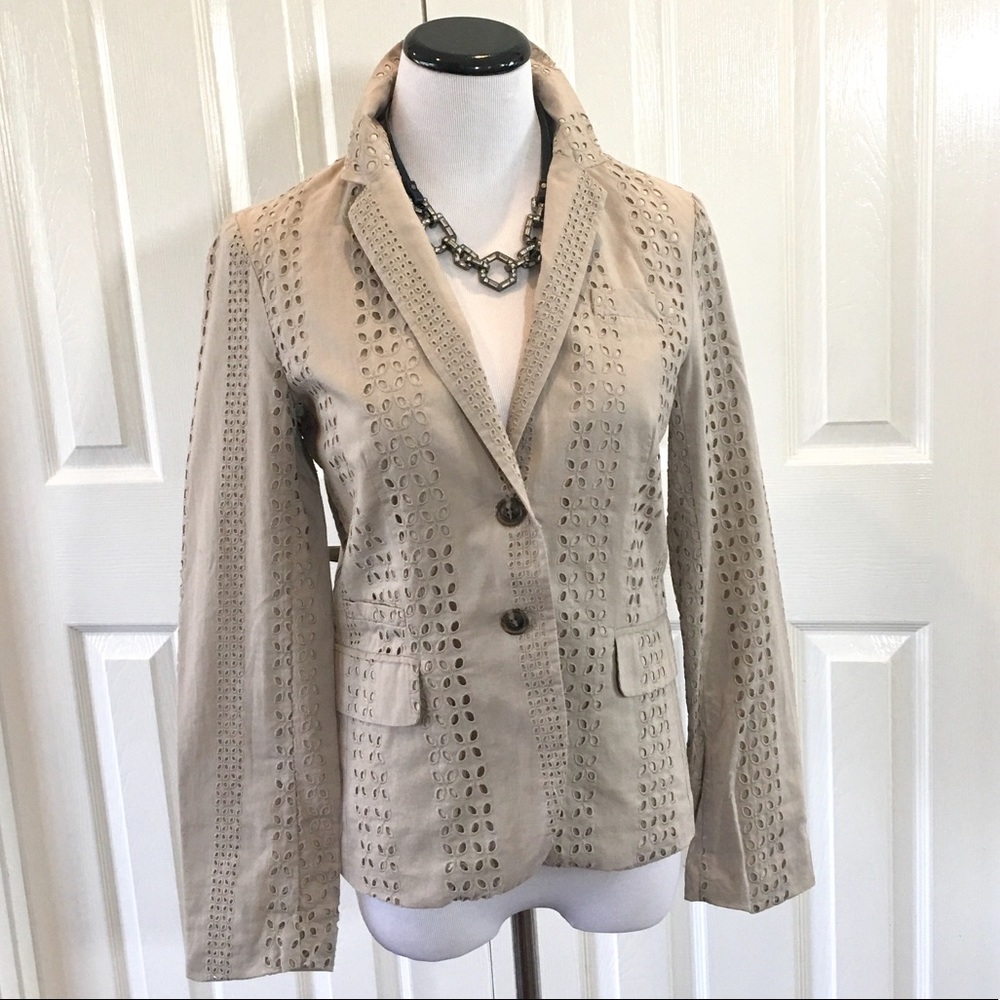J. Crew Taupe Cotton Blazer
