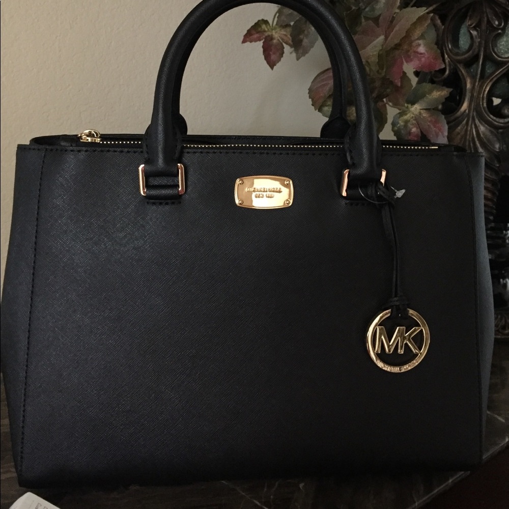 **Sold**Michael Kors kellen black leather satchel
