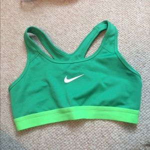 Green nike sports bra