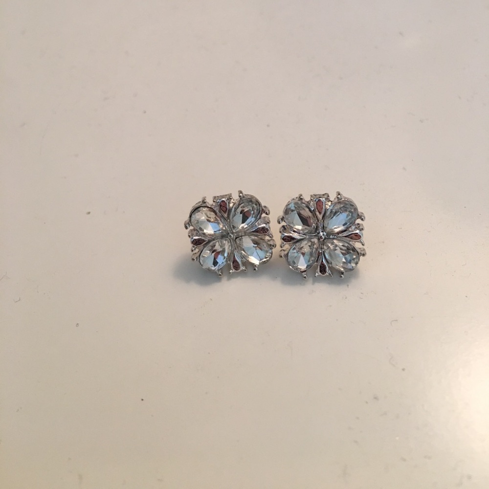 Silver flower earrings