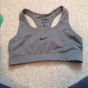 Grey nike sports bra