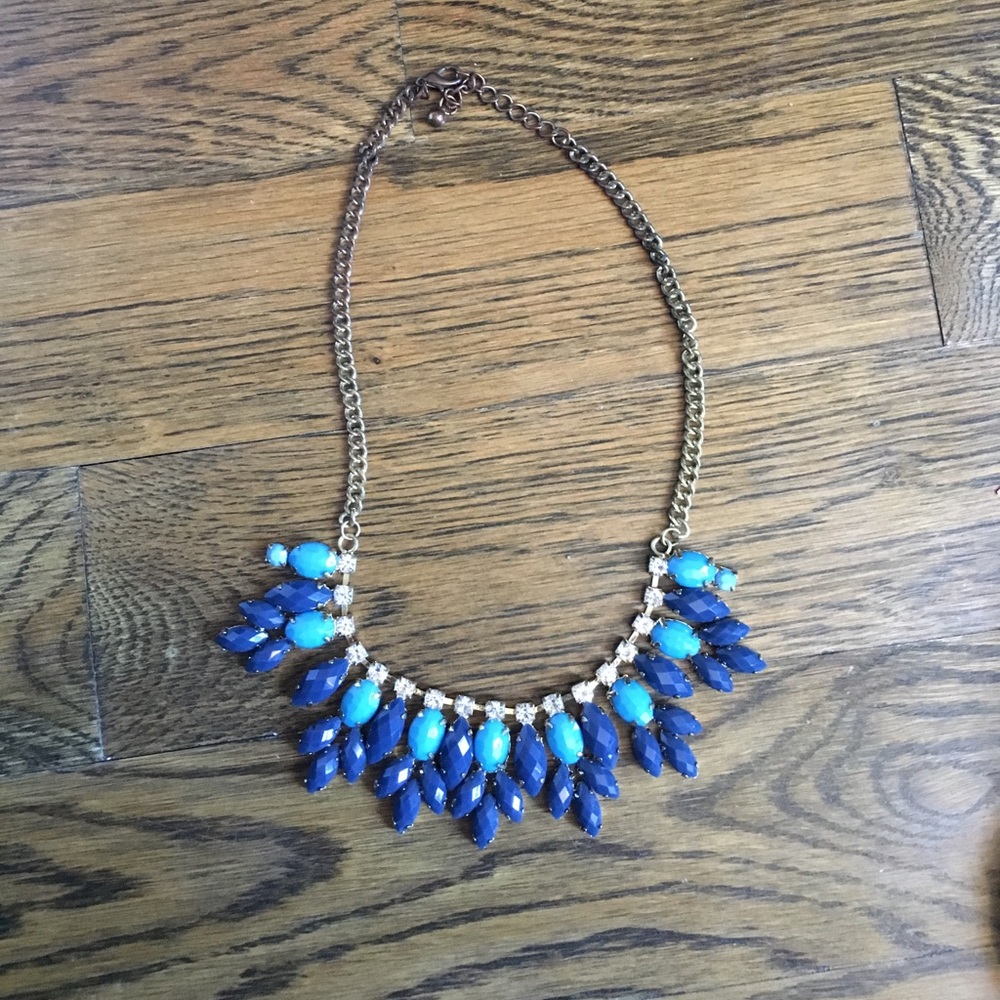 Blue and crystal costume necklace