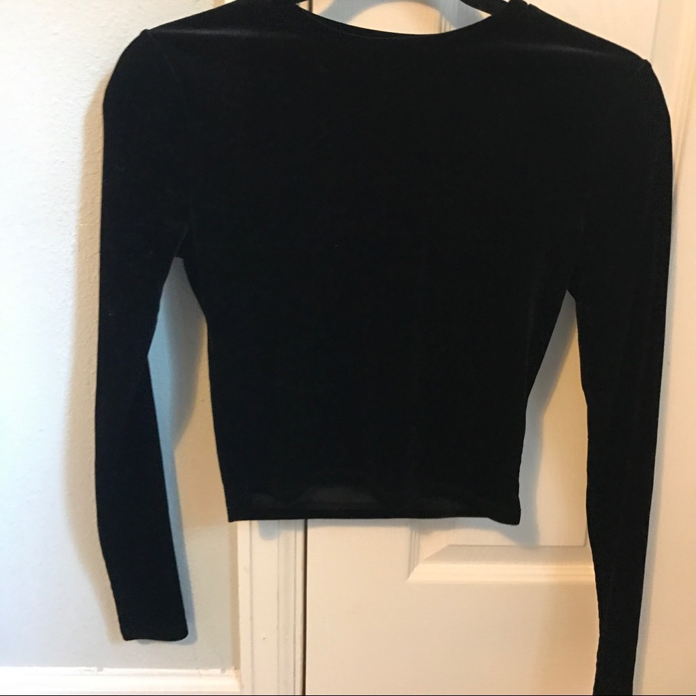 Black Velvet Crop Top Size Small