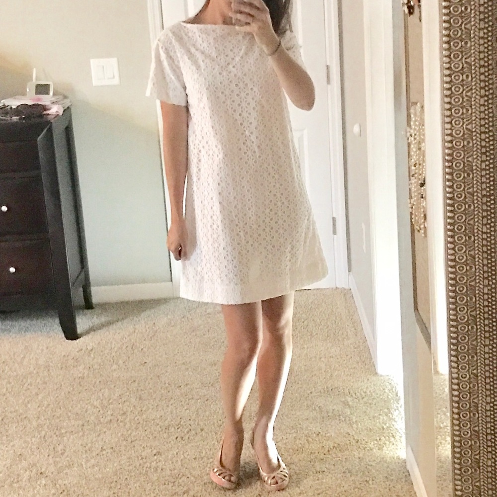 Kate Spade NWT White Eyelet Shift Dress