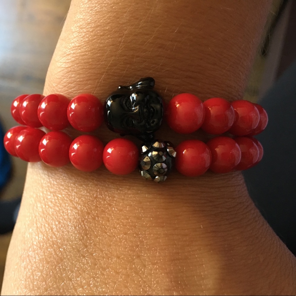 Handmade red Buddha bracelet