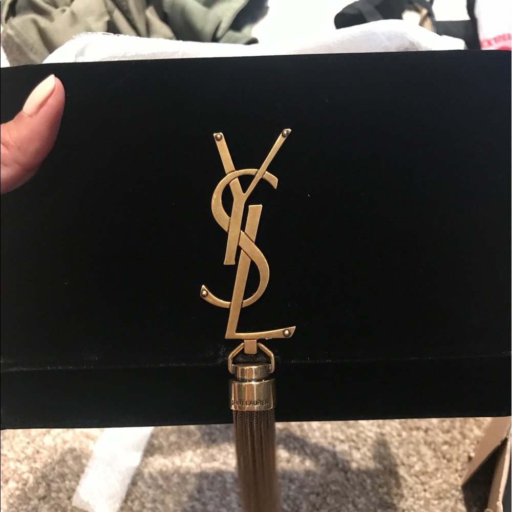 YSL suede clutch