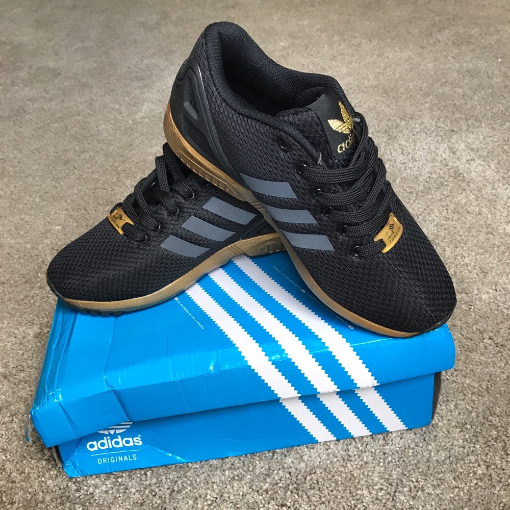 ADIDAS ZX FLUX BLACK AND GOLD