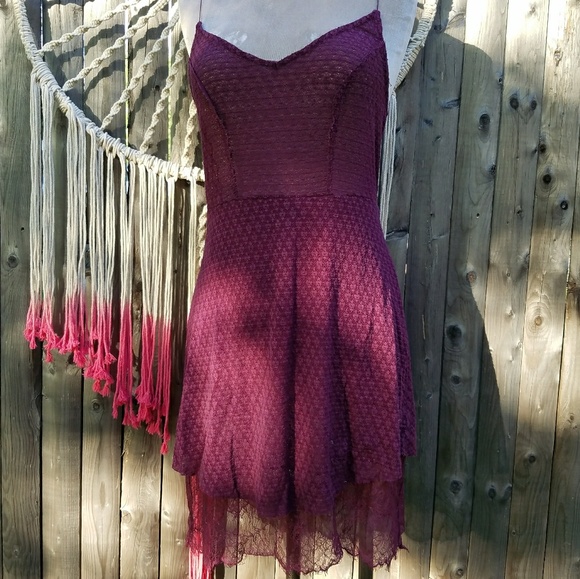 SOLD Intimately Free People Purple Lace Sheer Slip - Picture 3 of 7
