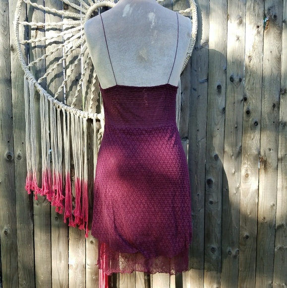 SOLD Intimately Free People Purple Lace Sheer Slip - Picture 4 of 7