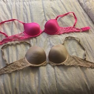 Victoria's Secret pink bras.  Lot of 2.