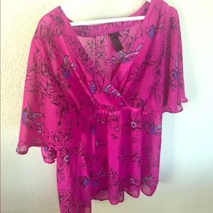 Torrid pink floral shirt