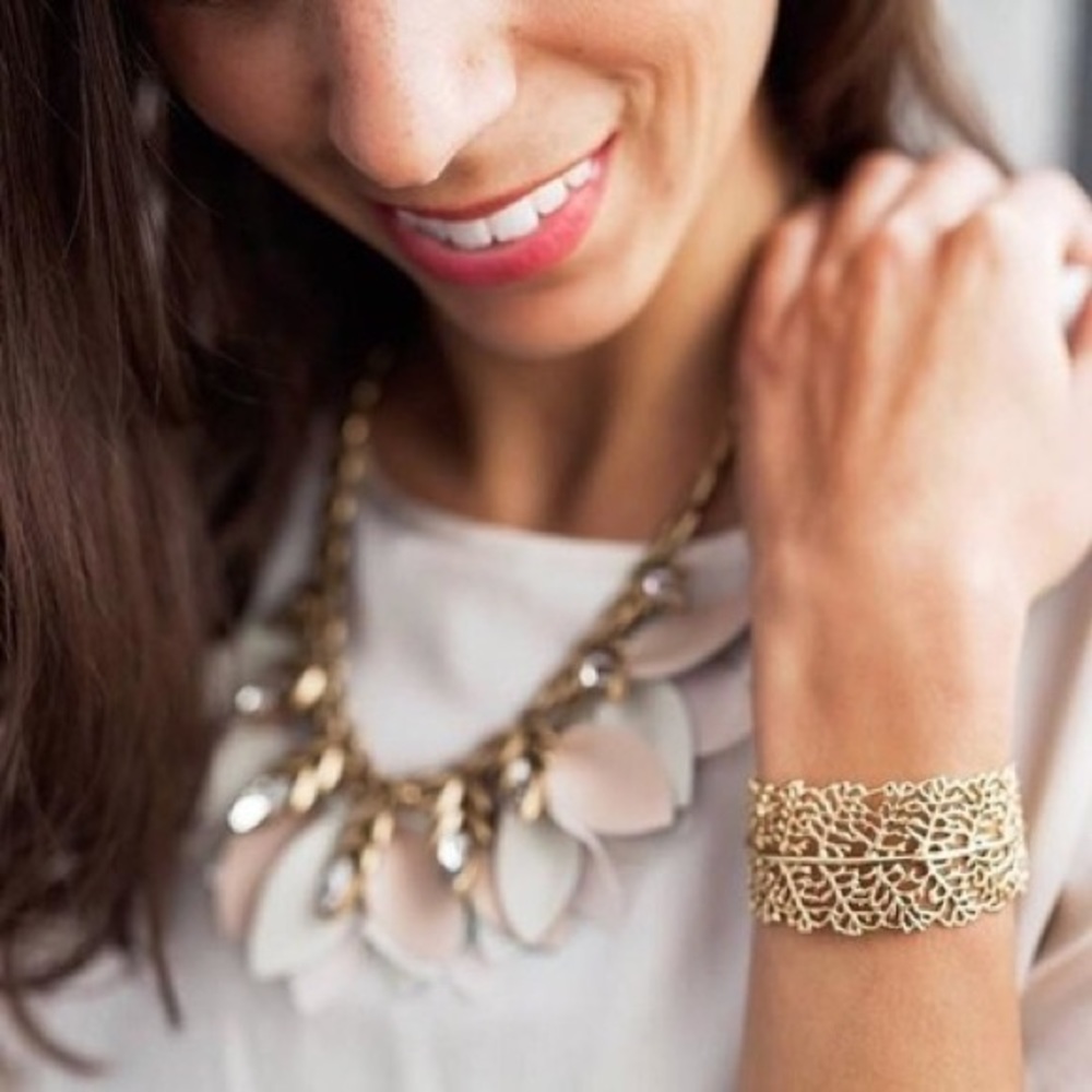 Stella & Dot Gold Grace Fern Cuff