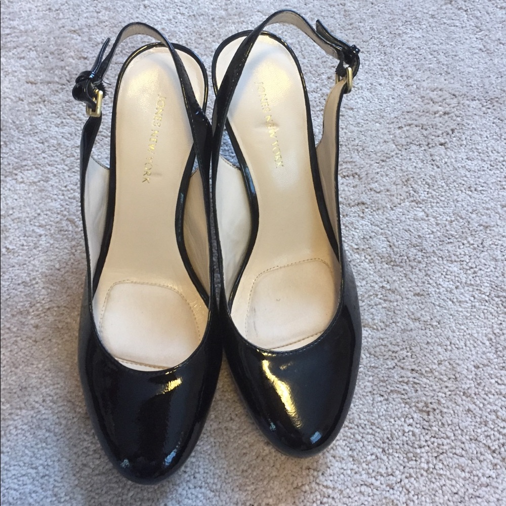 Patent Leather sling back pumps
