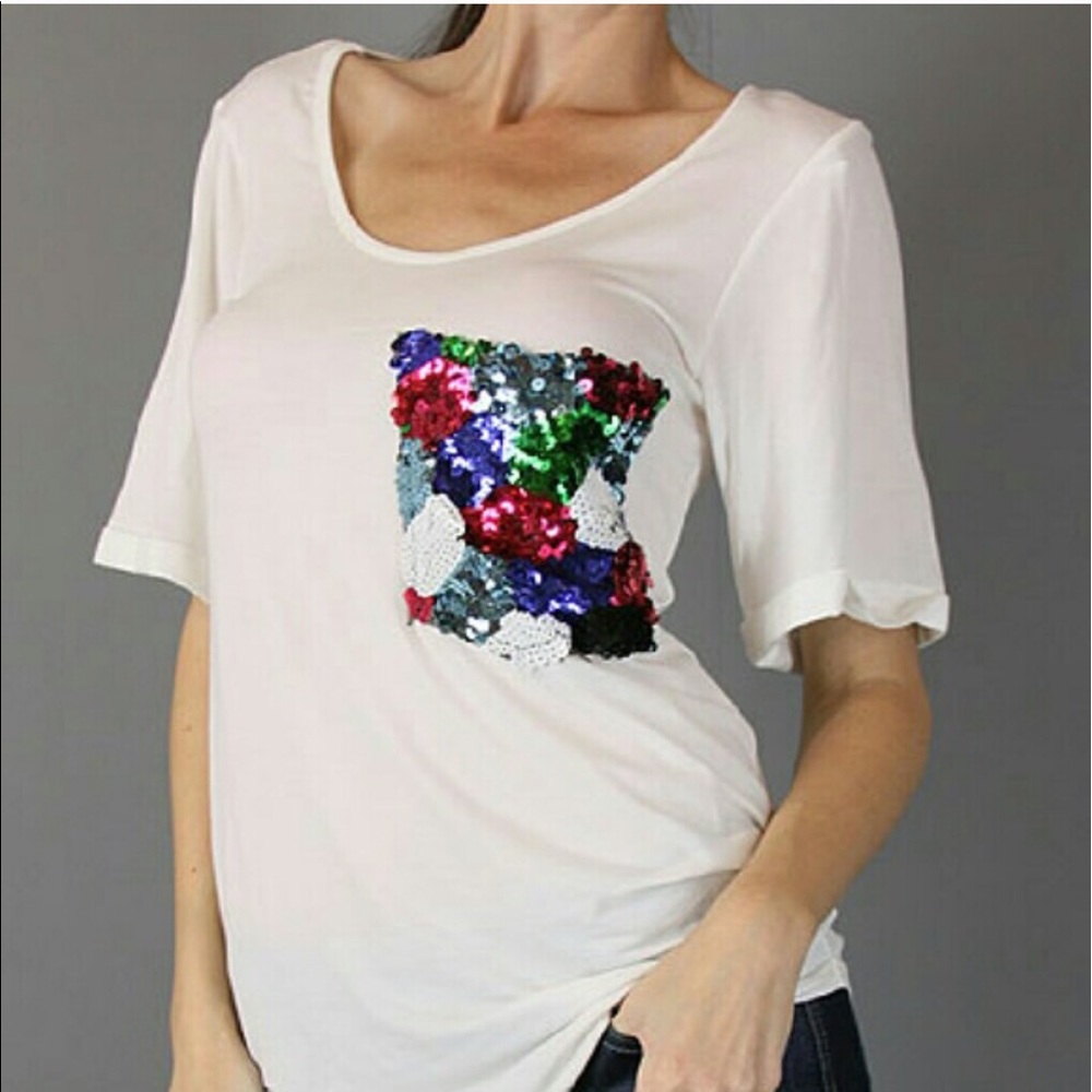 Sequin Accent Pocket T shirt - Hello, Gorgeous!
