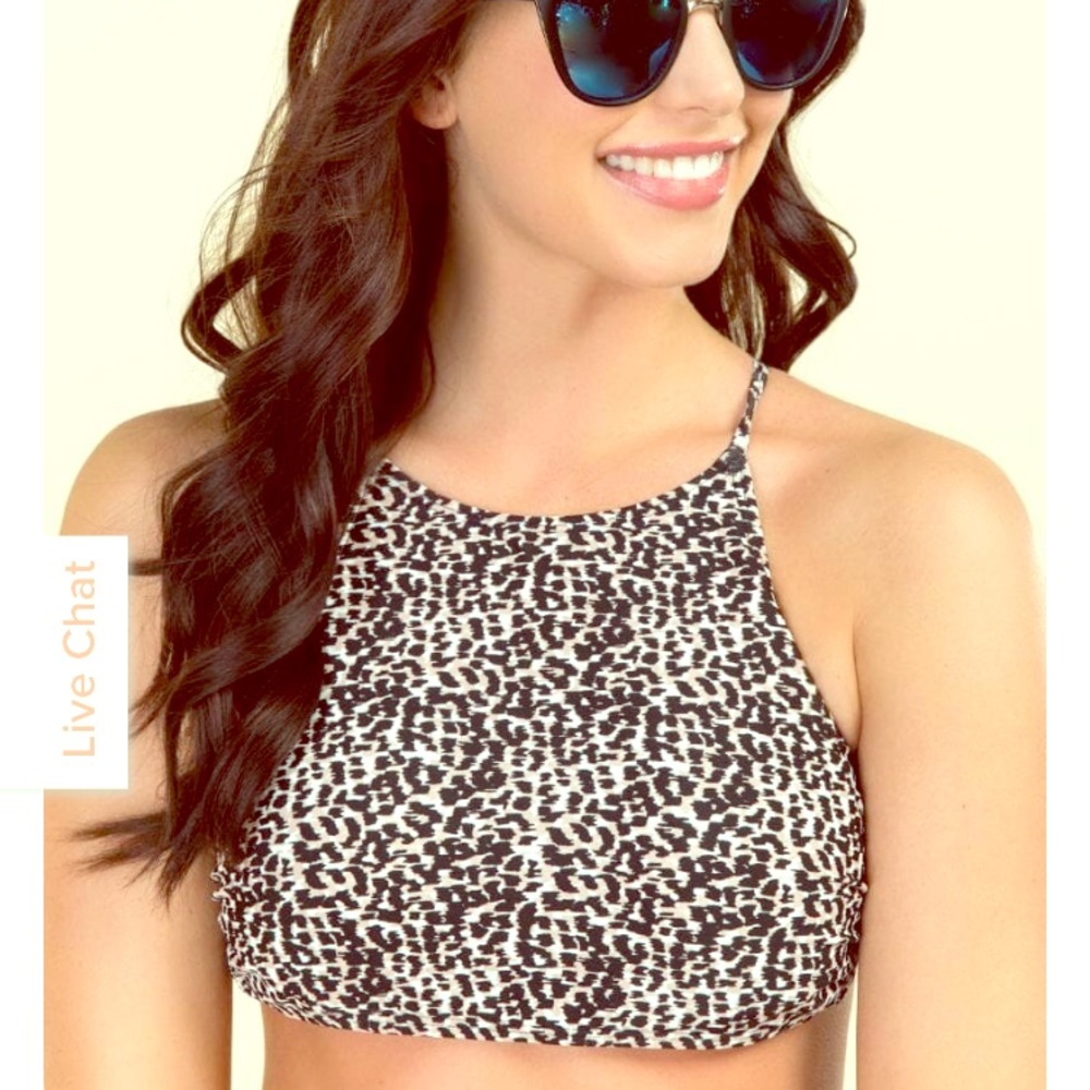 Brand New Estee Cheetah Bikini Top women's M