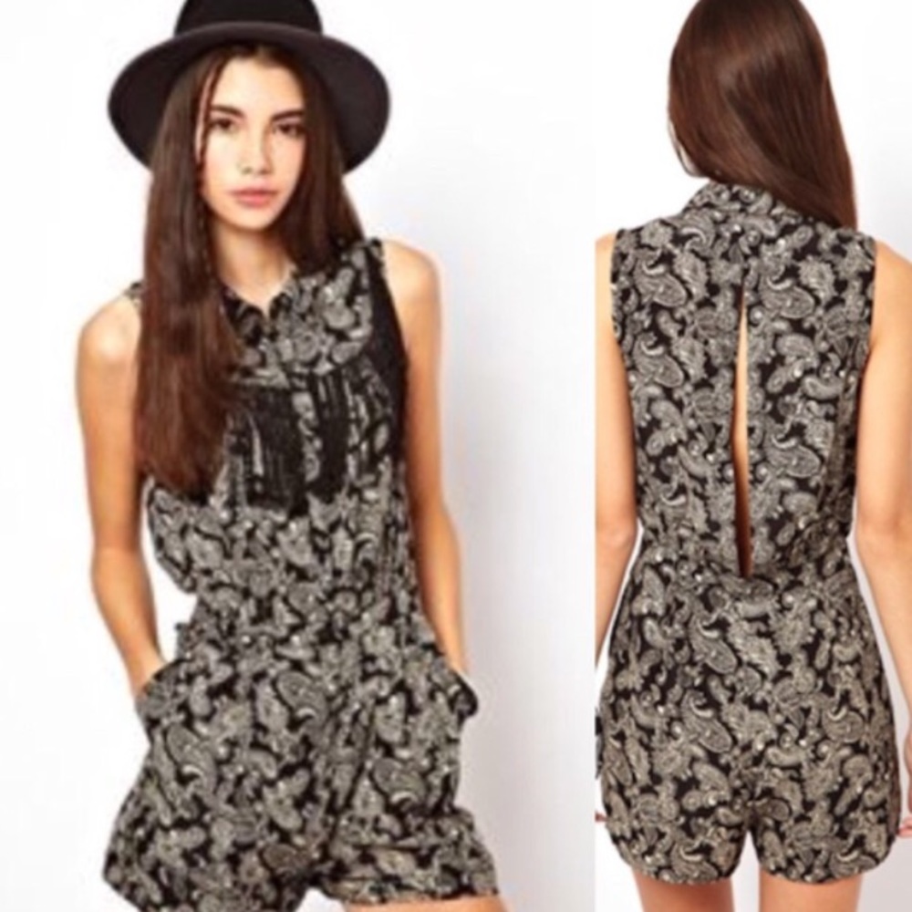 ASOS western fringe romper