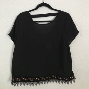 Black lace tee