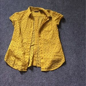 New York & Company gold laser cut prep shirt