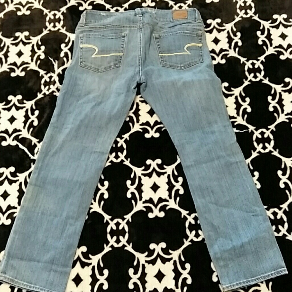 Artist destroyed crop jeans