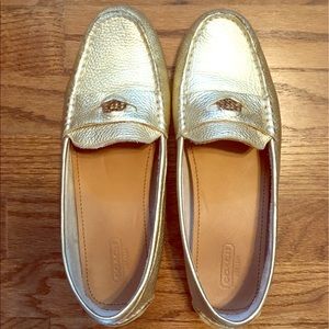 Coach Nicola Loafers Size 8 in Gold