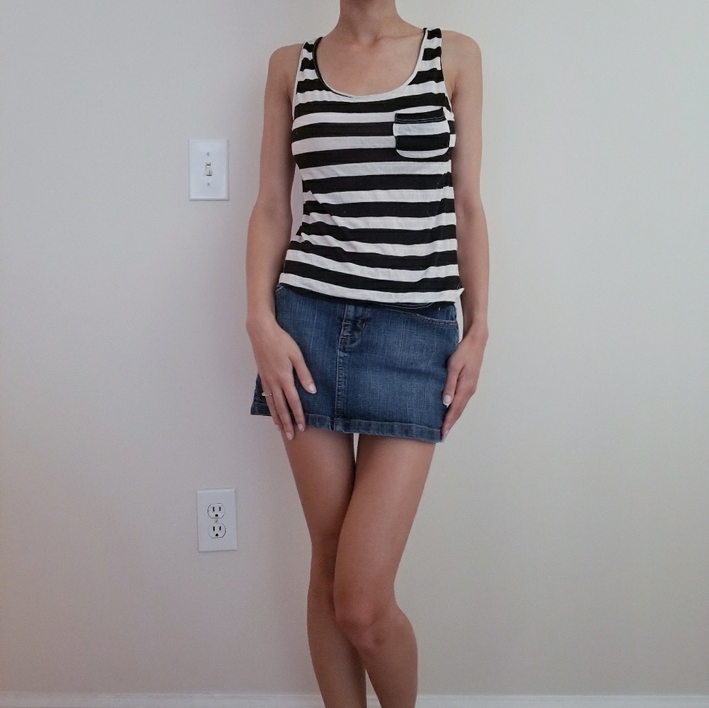 Black and white striped tank top