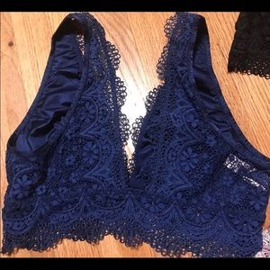 Blue bralettes