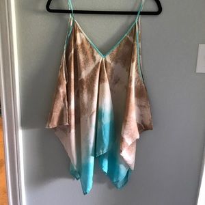 Ra Mona La Rue silk tie dye tunic blouse